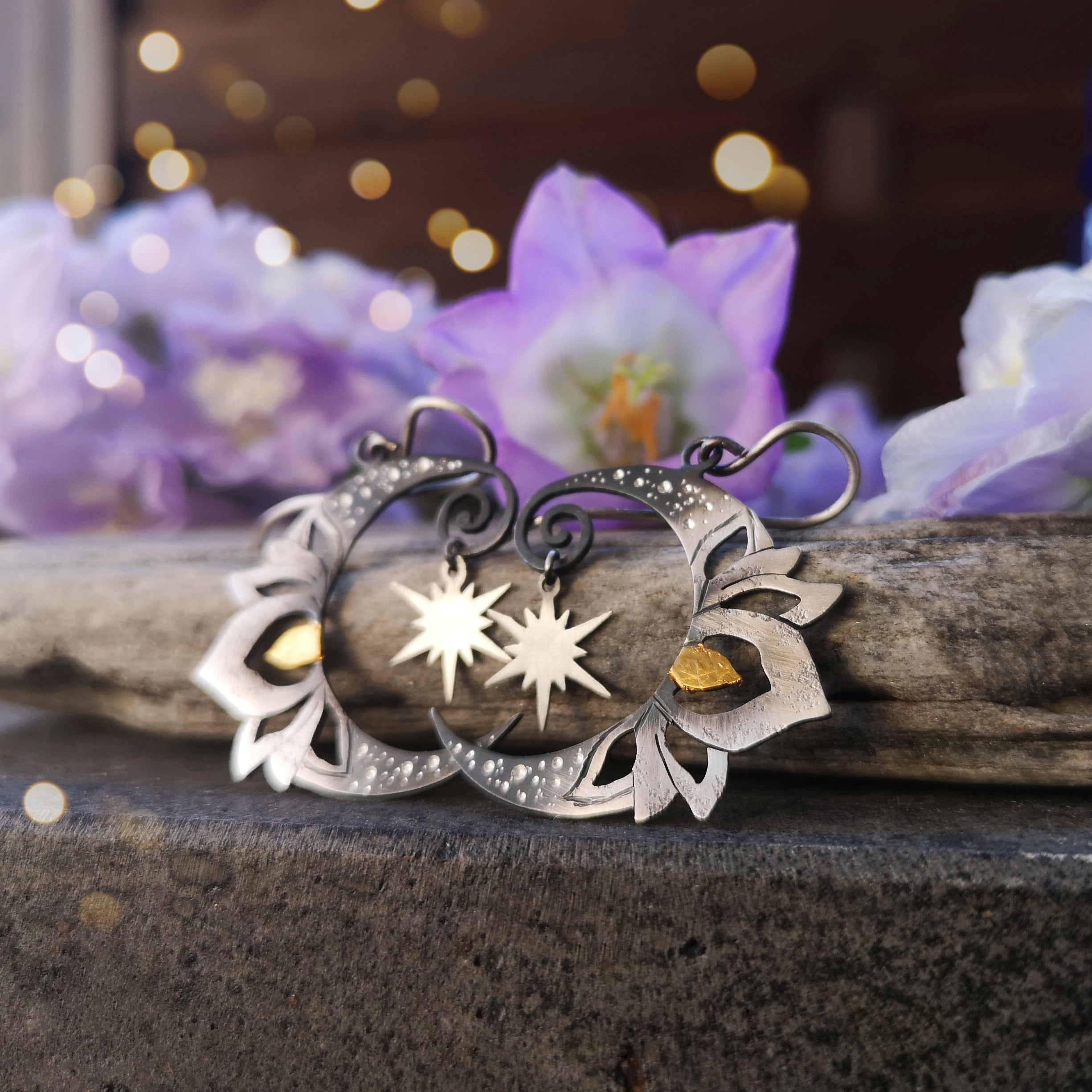 The Mandala Moon Earrings