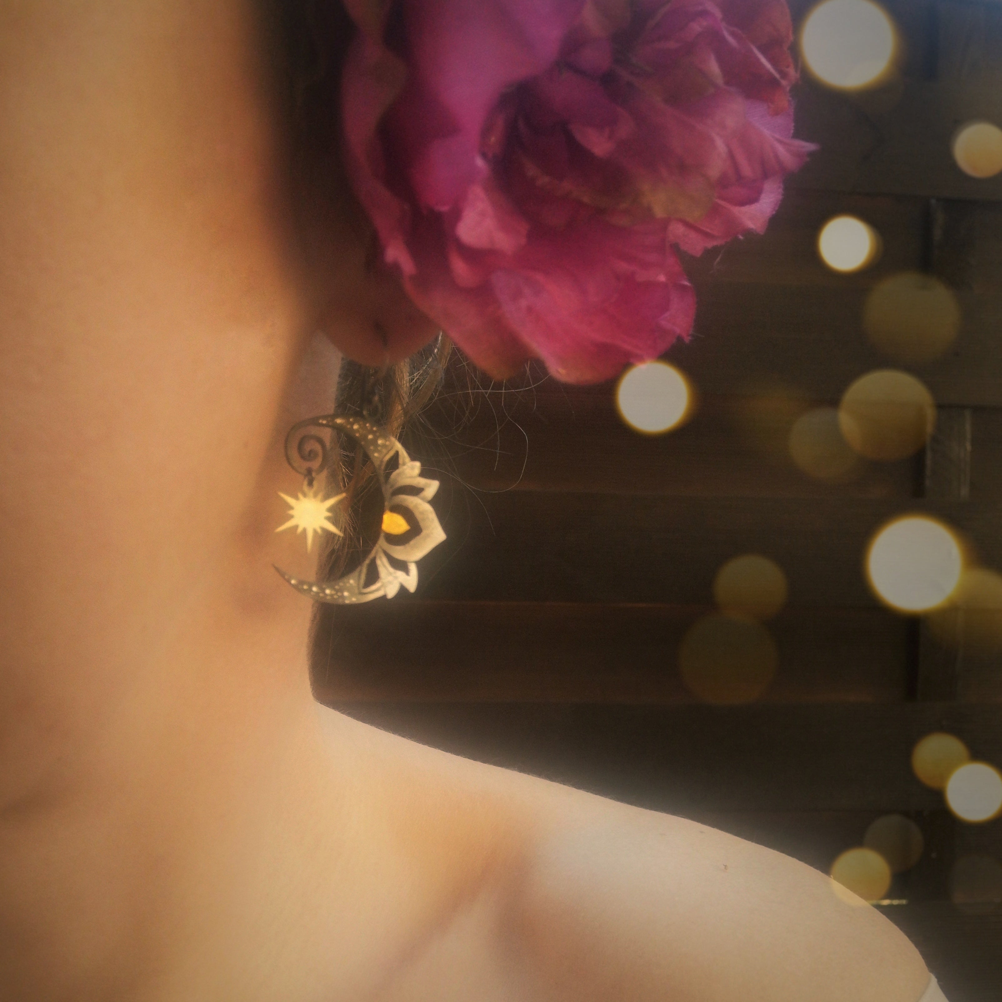 The Mandala Moon Earrings