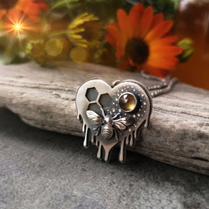 The Honey Bee - Heart Necklace