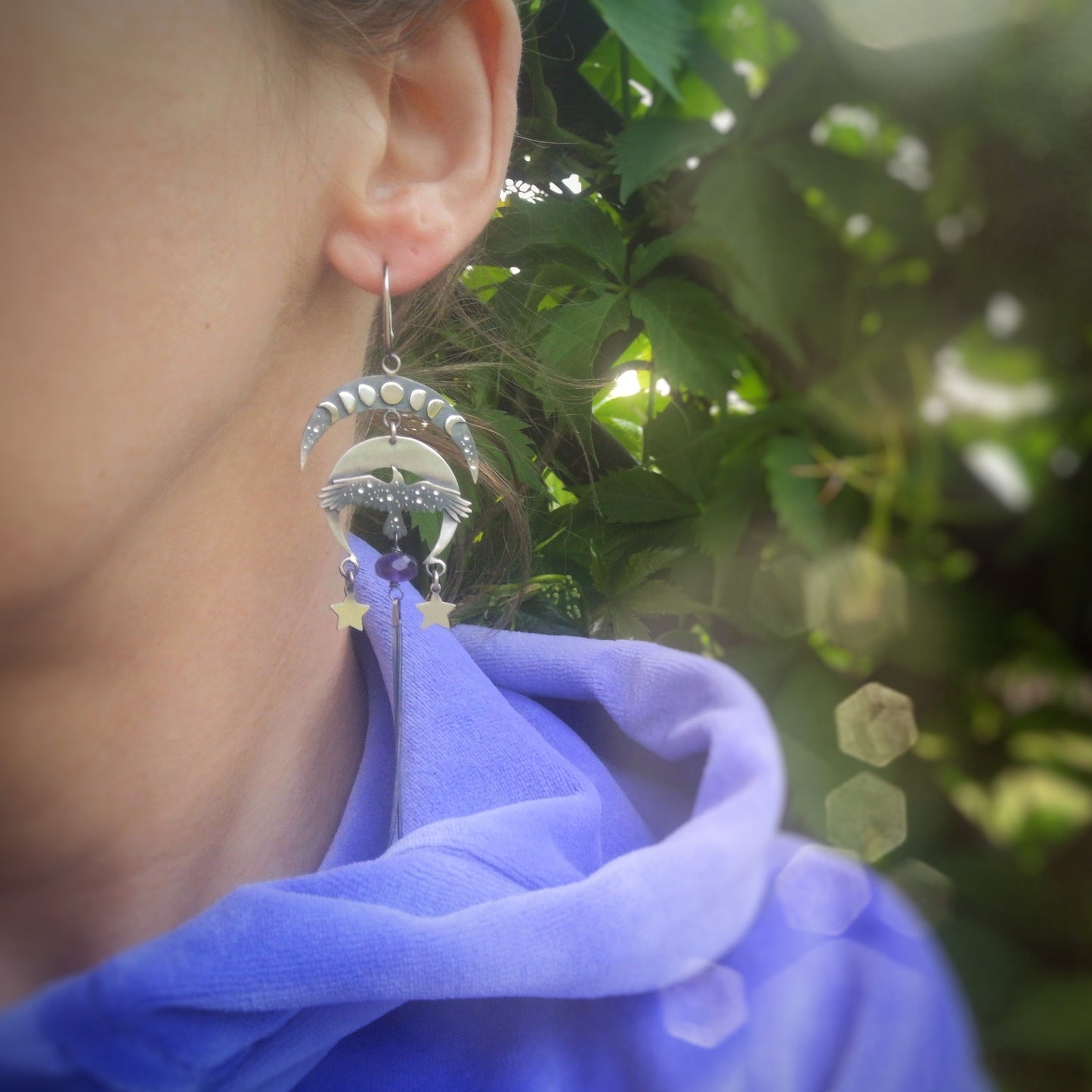 The Raven & Moon Chandelier Earrings