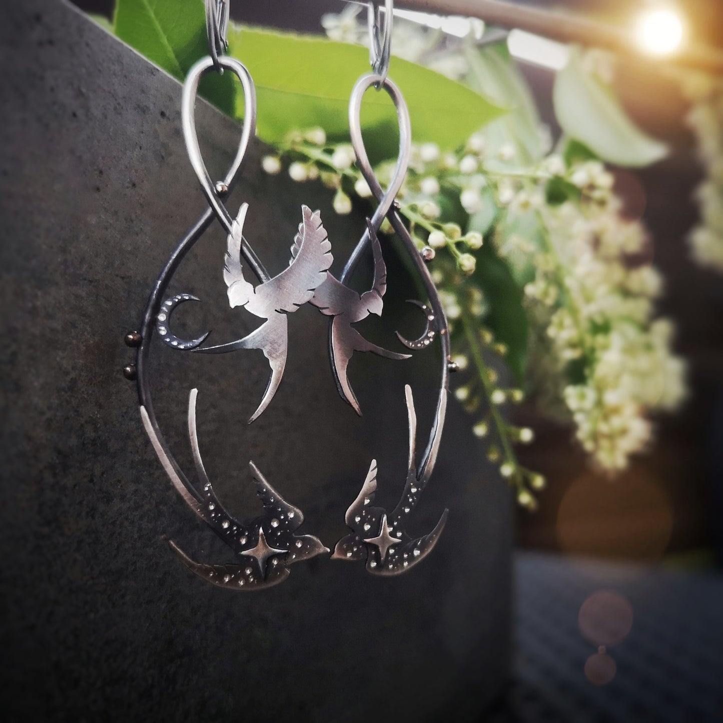 The Swallow Bird Swing Earrings