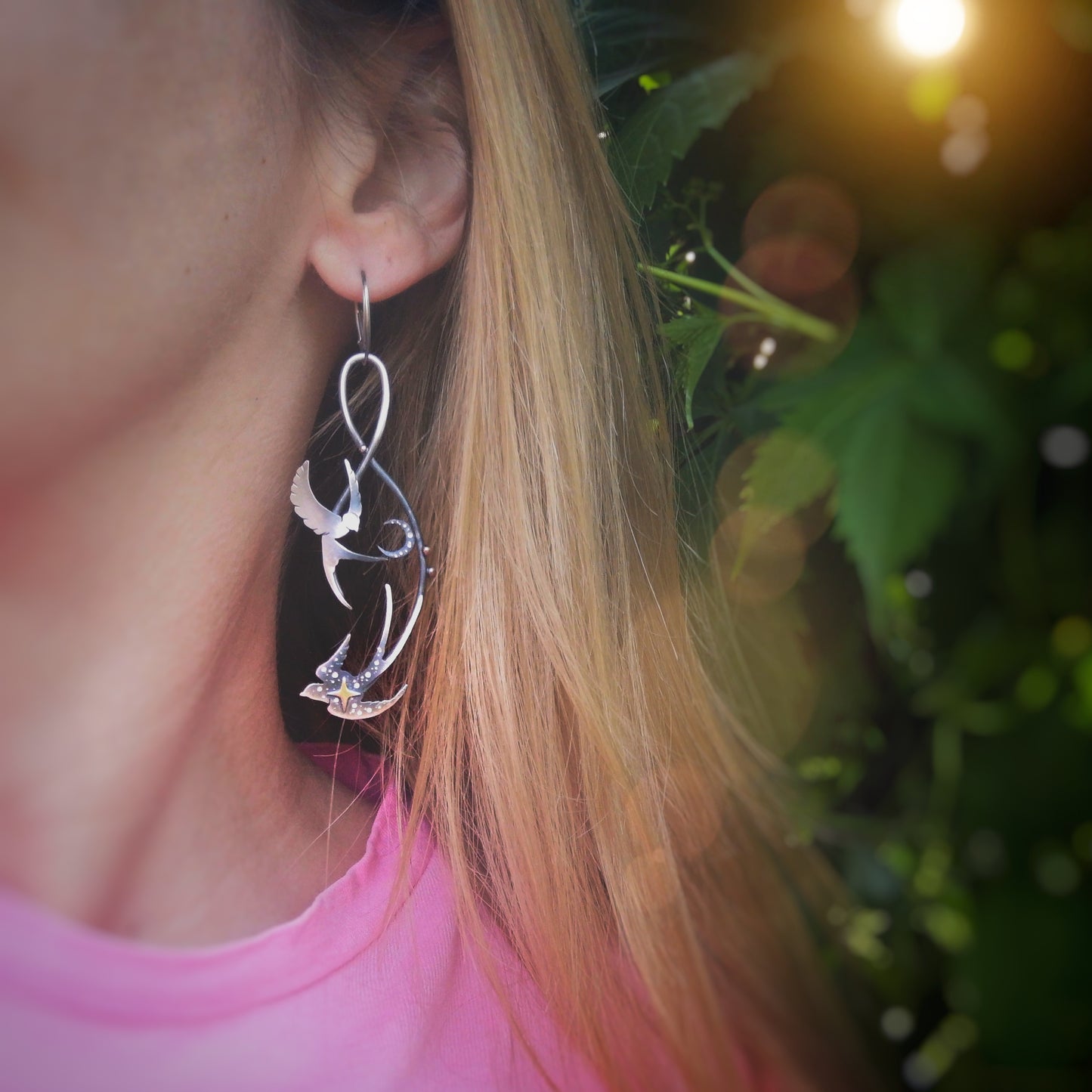 The Swallow Bird Swing Earrings