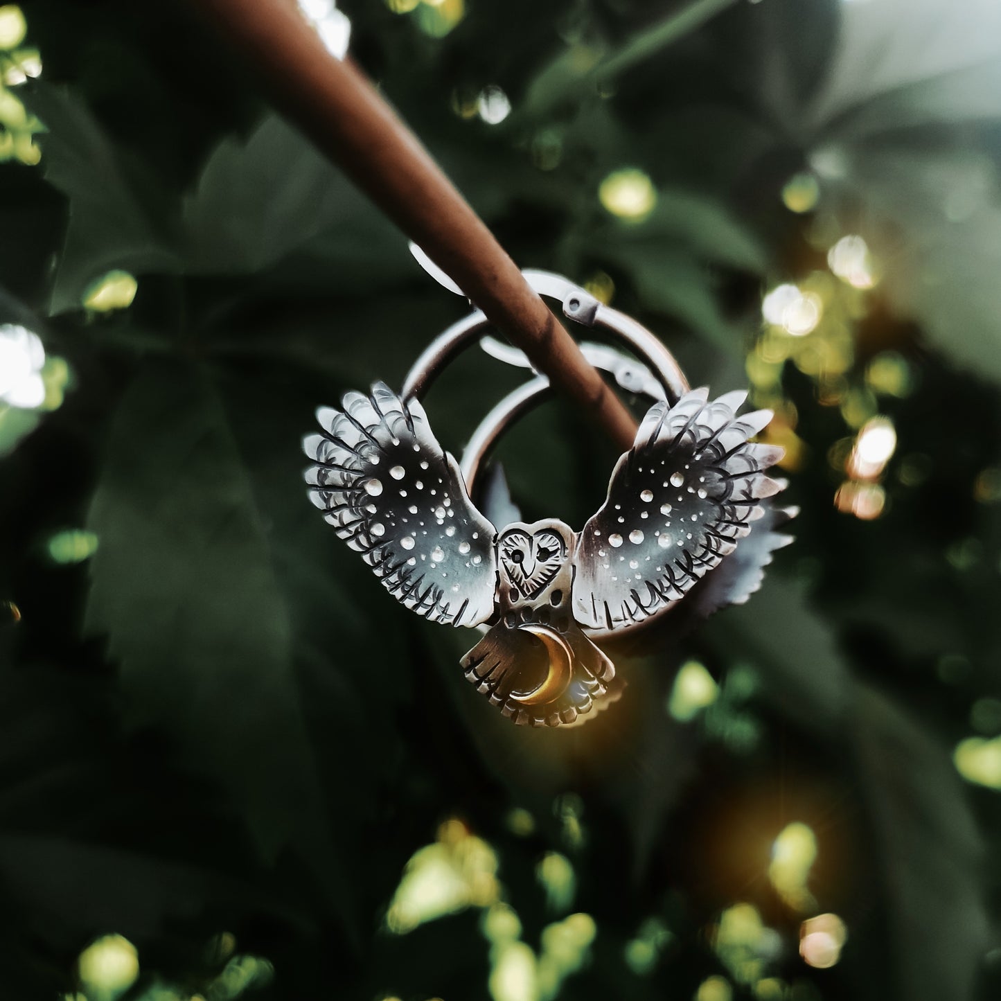 The Barn Owl Hoop Earrings