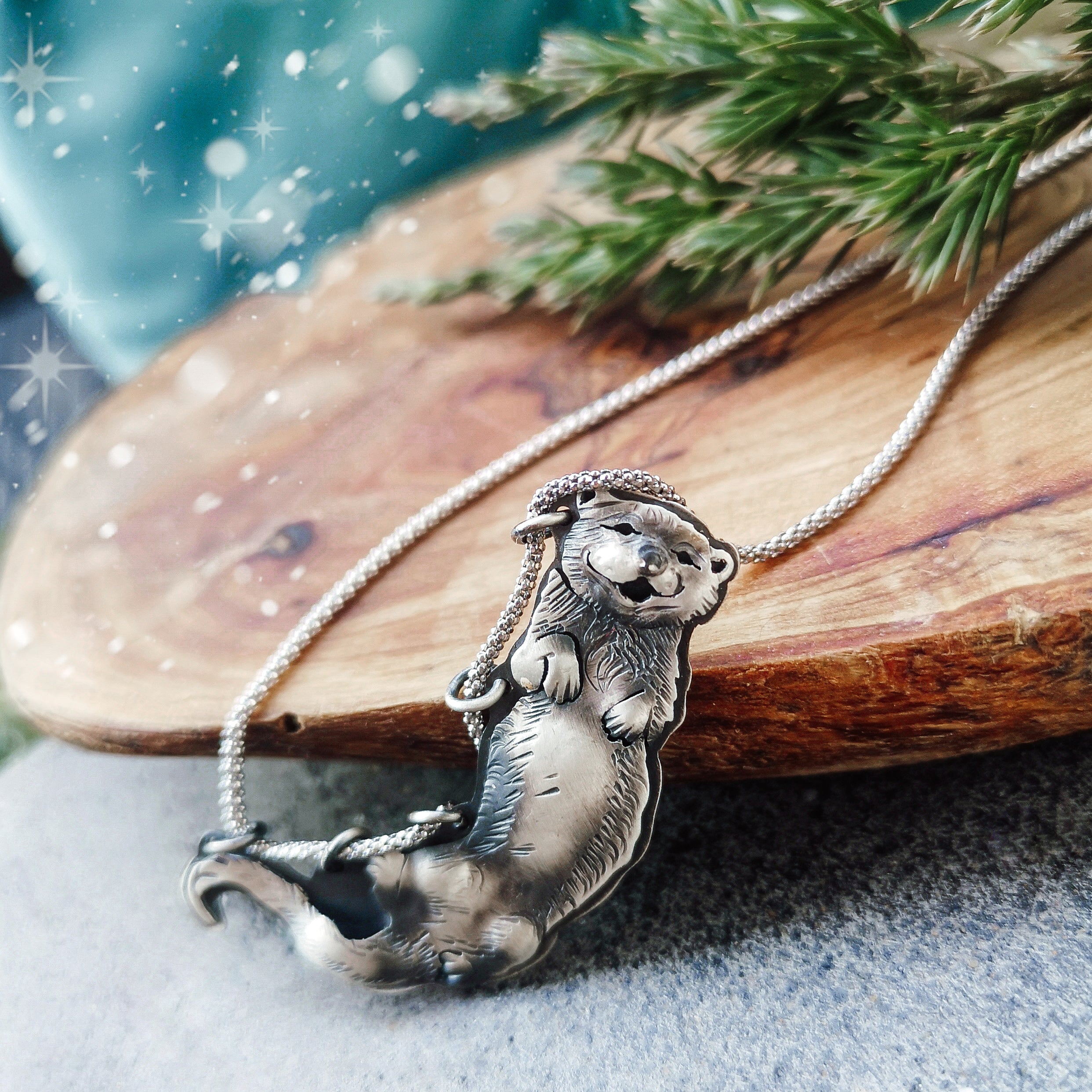 The Otter Floating in The Water Necklace