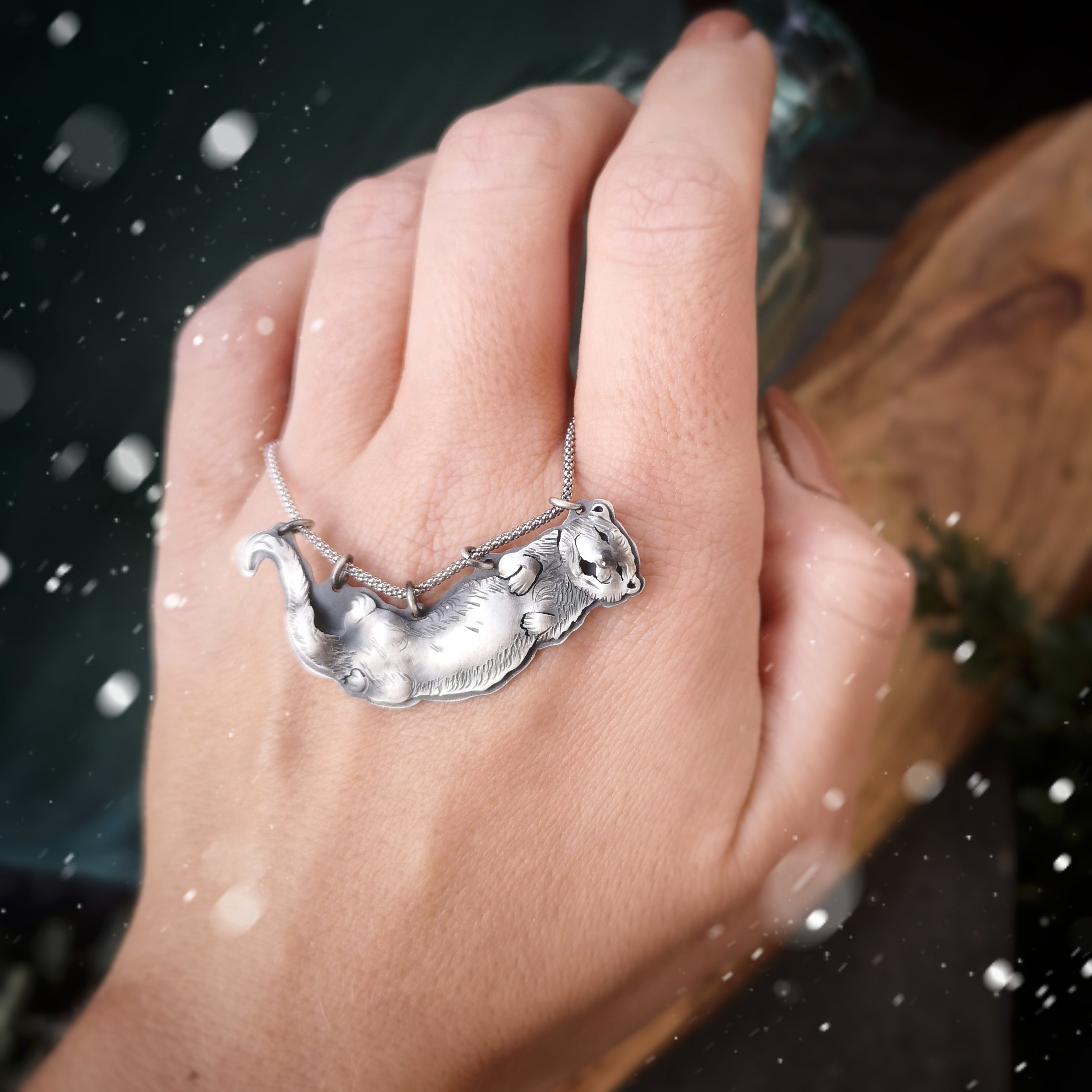The Otter Floating in The Water Necklace