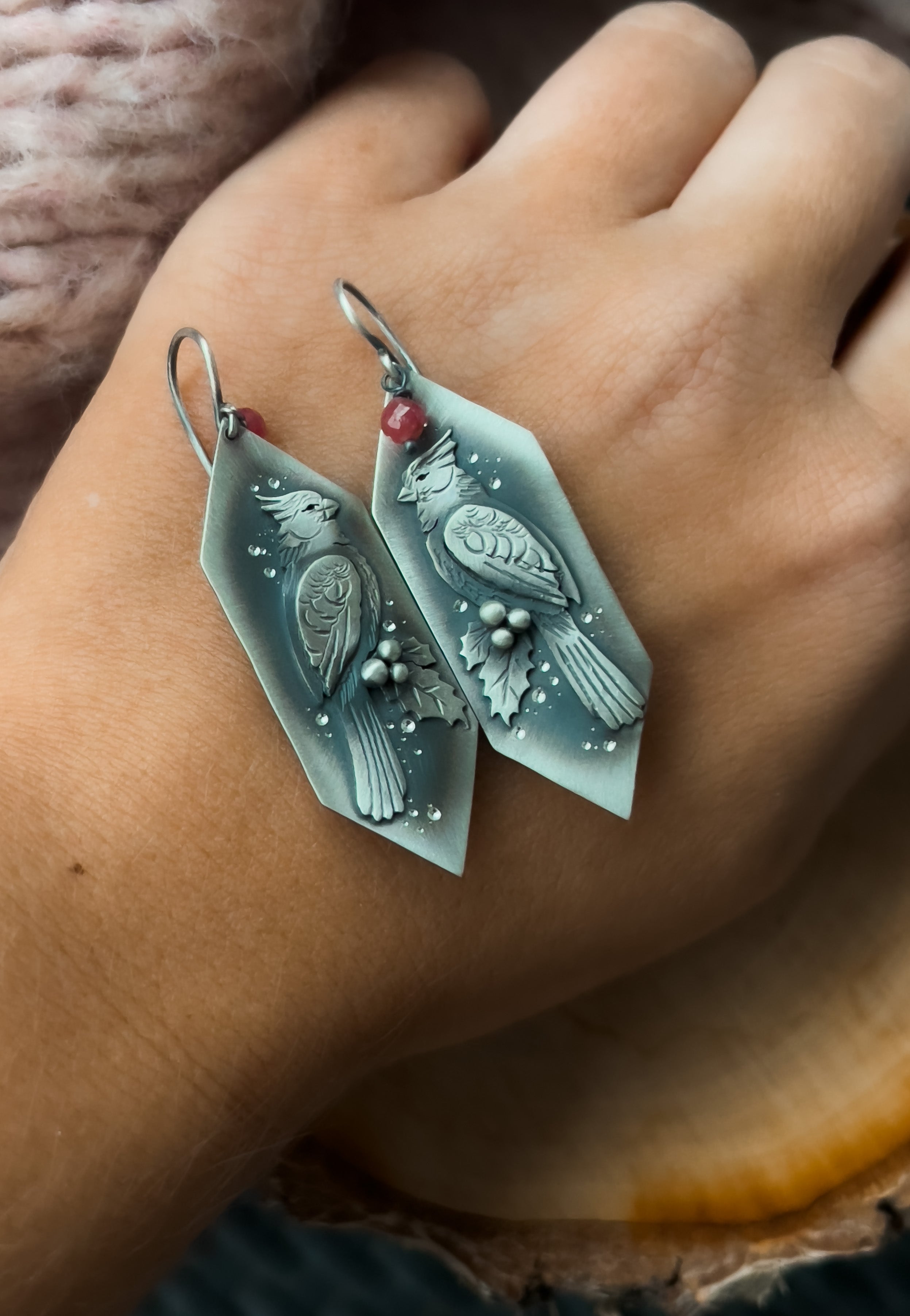 The Red Cardinal Earrings