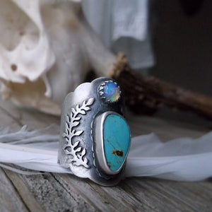 Flora Saddle Ring - Opal & Turquoise Ring.