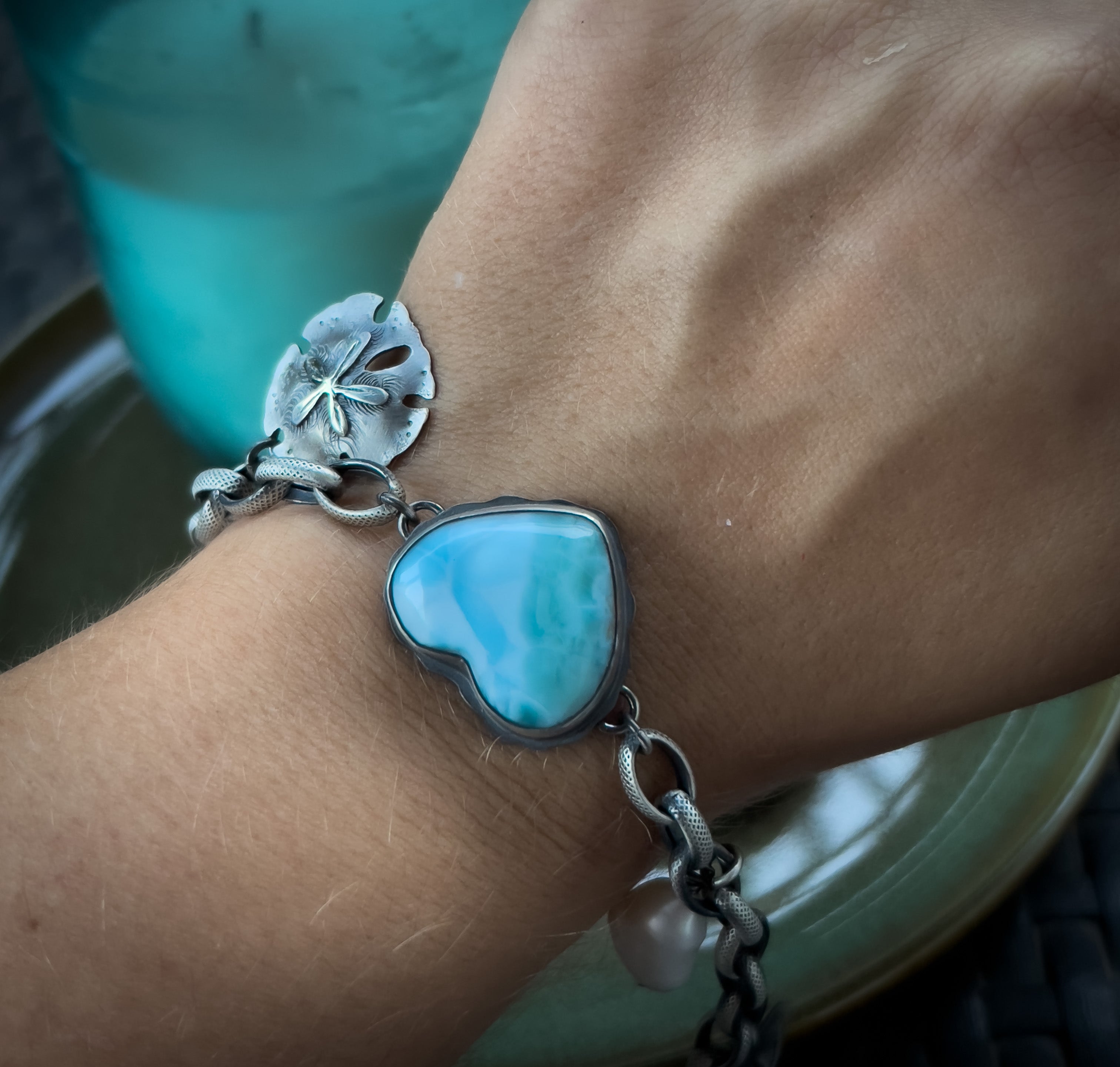 The Larimar Heart Bracelet