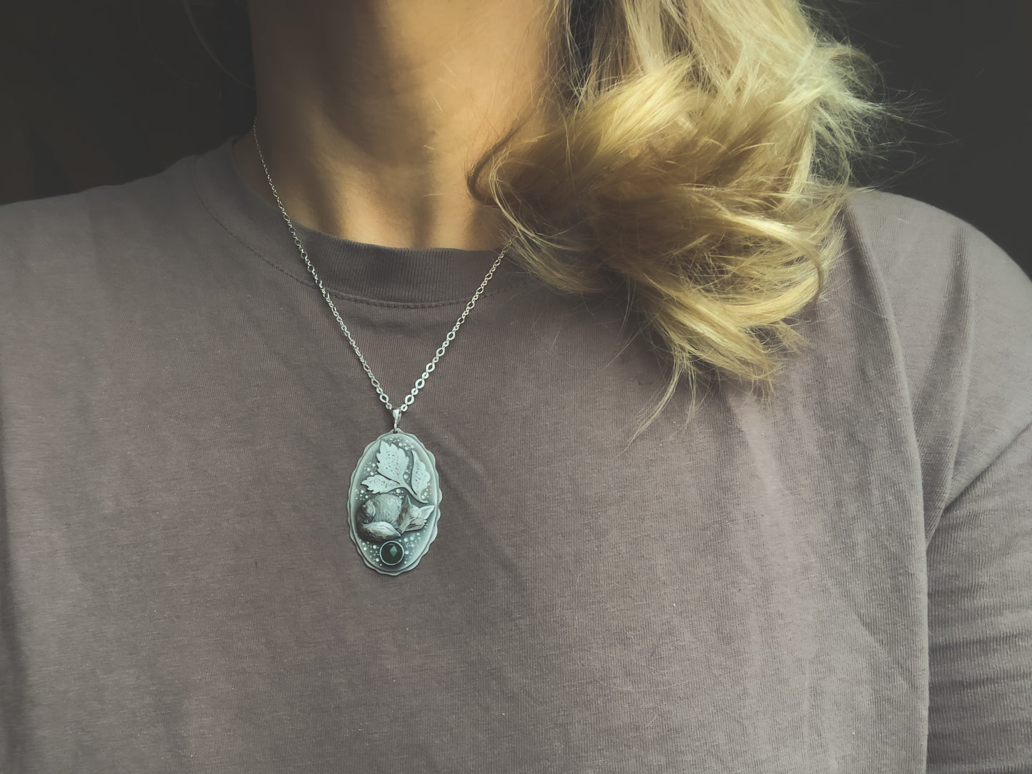 The Sleepig Fox Necklace II- Aventurine