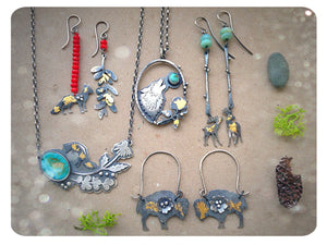 The Dawn Light Earrings - Keum Boo Earrings with Deer