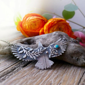 MADE TO ORDER Sacred Wings Necklace - Eagle Totem Turquoise Necklace