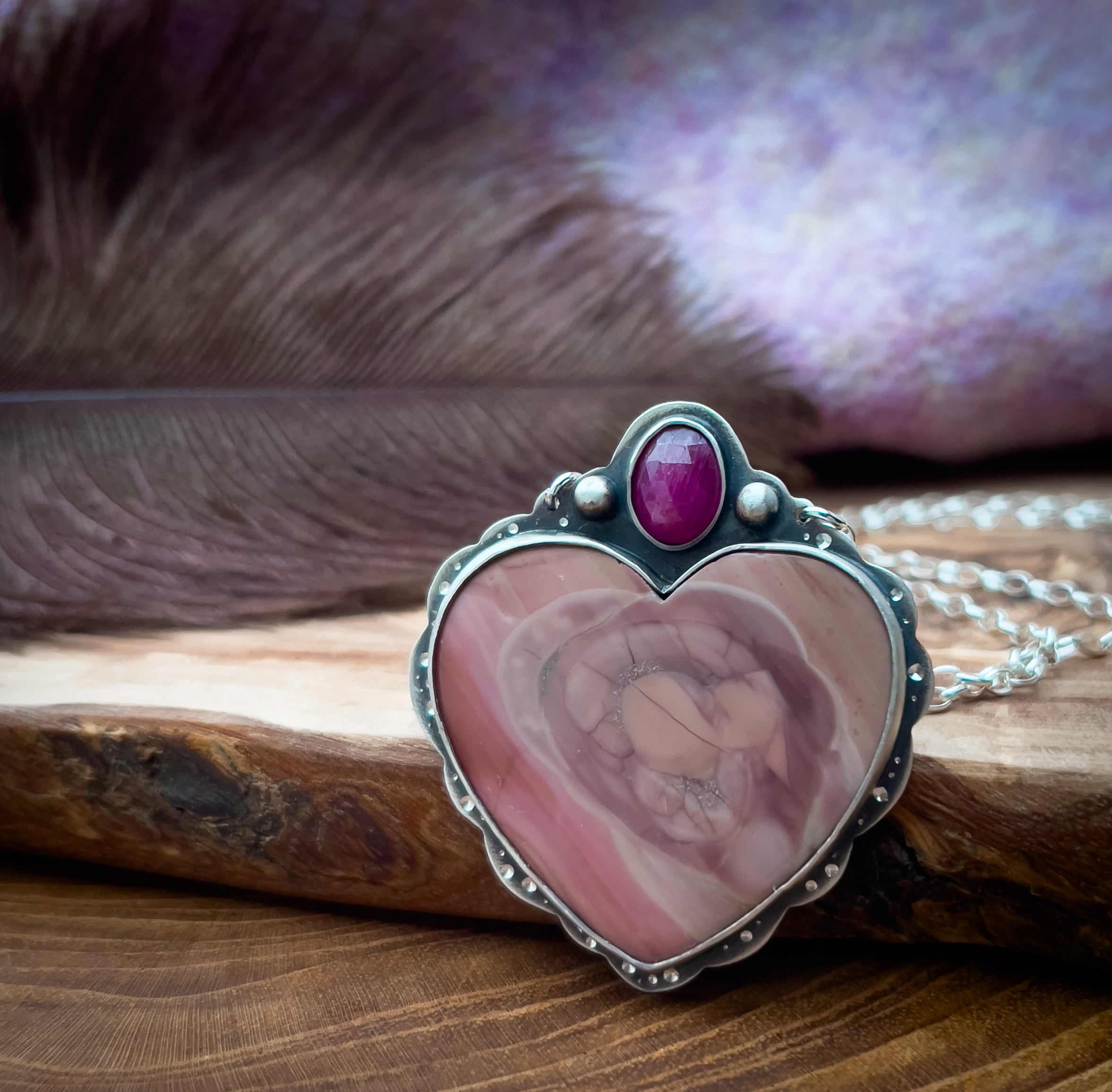 The Rose Imperial Jasper & Ruby Heart