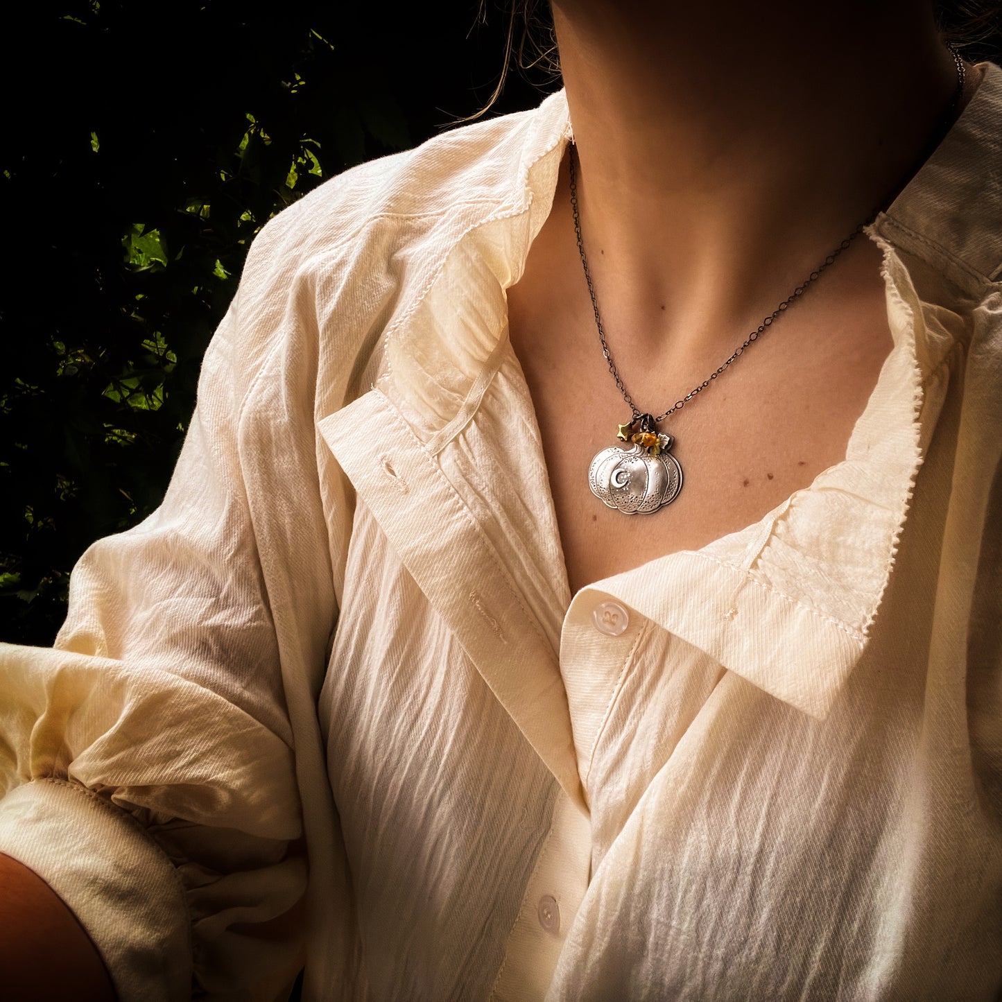 The Harvest Necklace - Pumpkin & Amber