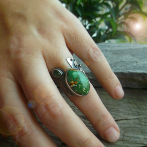 SALE: Woodland Ring - Royston Turquoise & Serpentine Ring