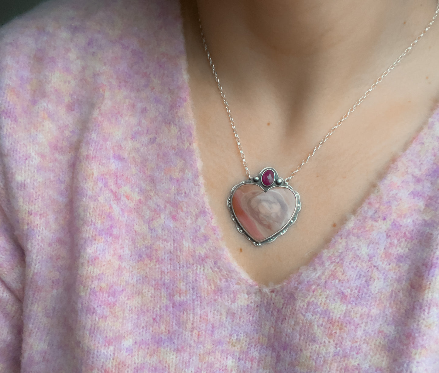 The Rose Imperial Jasper & Ruby Heart