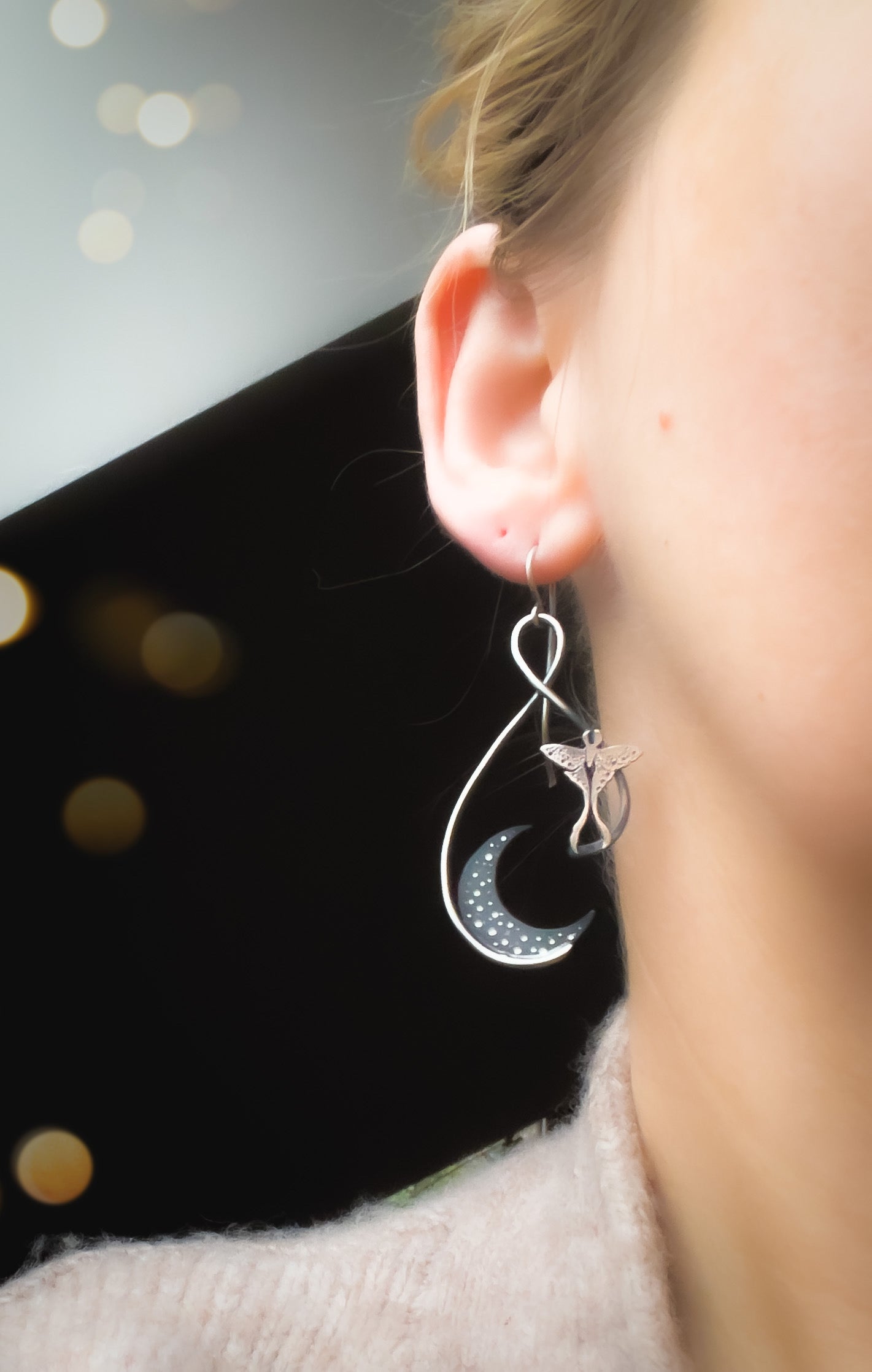 The Luna Moth Swing Earrings