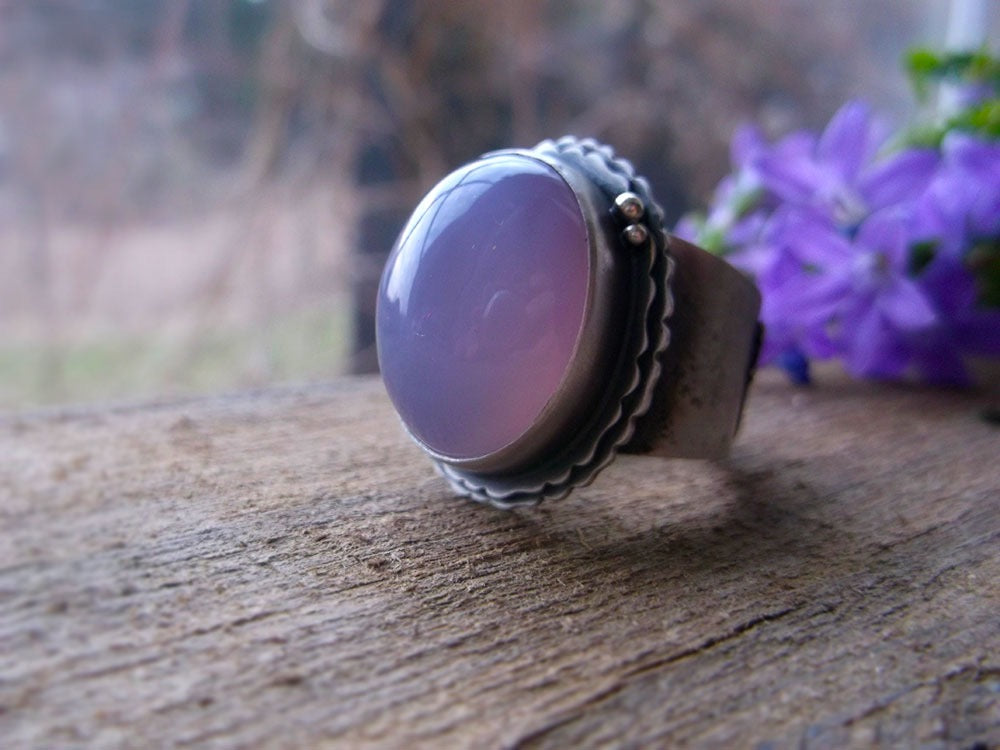 The Healer Ring - Hummingbird Holly Chalcedony Ring 9.5 US