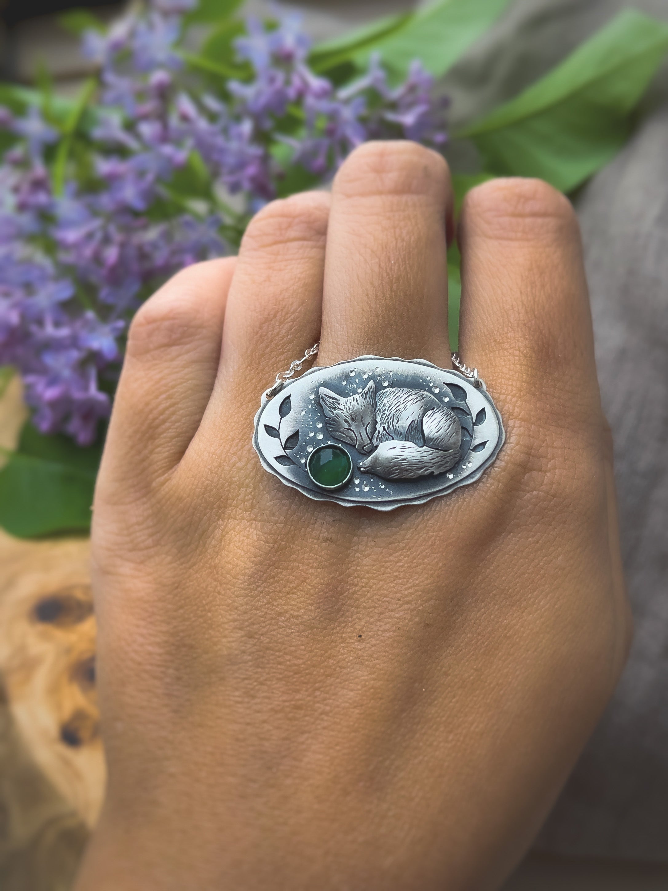 The Sleepig Fox Necklace I - Aventurine