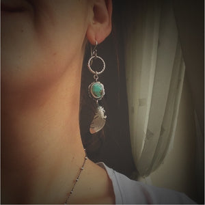 The Bull Skull Earrings with Turquoise