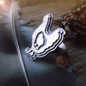 Hen Ring - Silversmithed Chicken, Chick Ring
