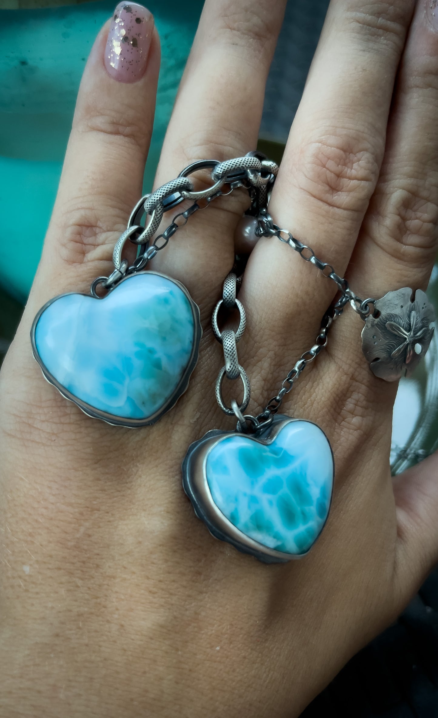 The Larimar Heart Necklace No1