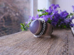 The Healer Ring - Hummingbird Holly Chalcedony Ring 8 US