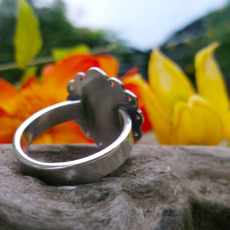 Mexico Flower Ring - Turquoise Ring