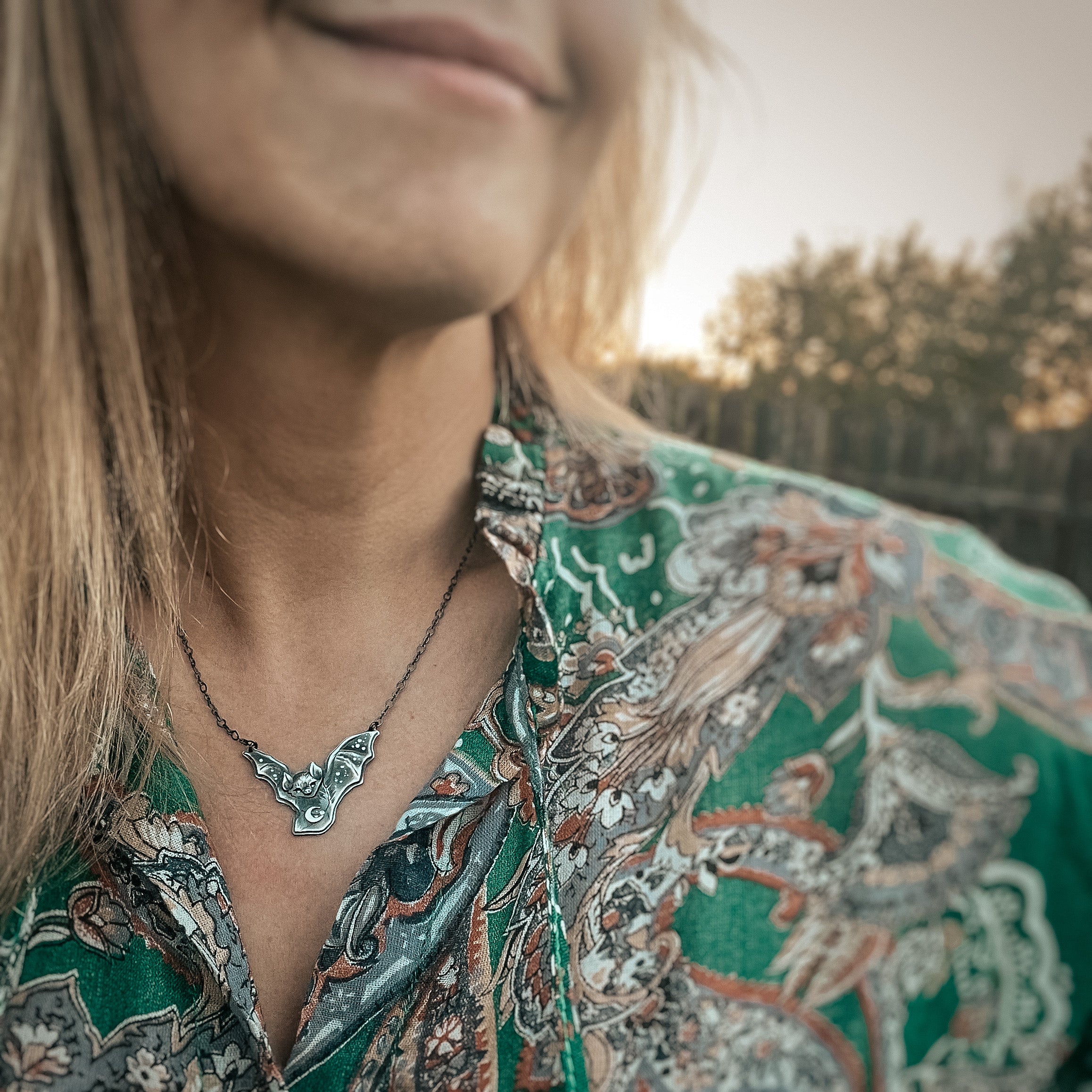 The Bat & Moon Necklace