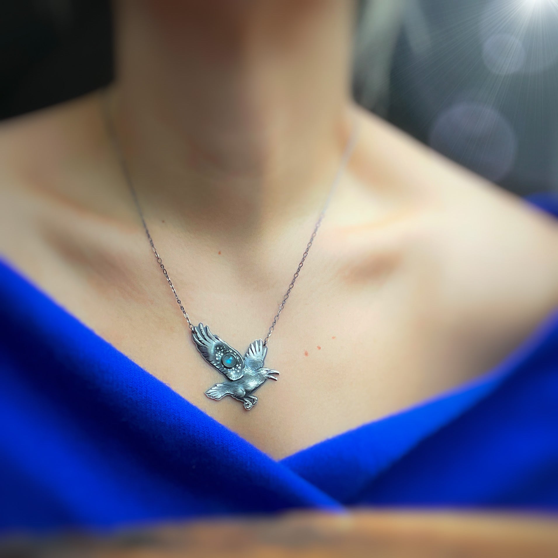 The Raven & The Blue Moon Necklace