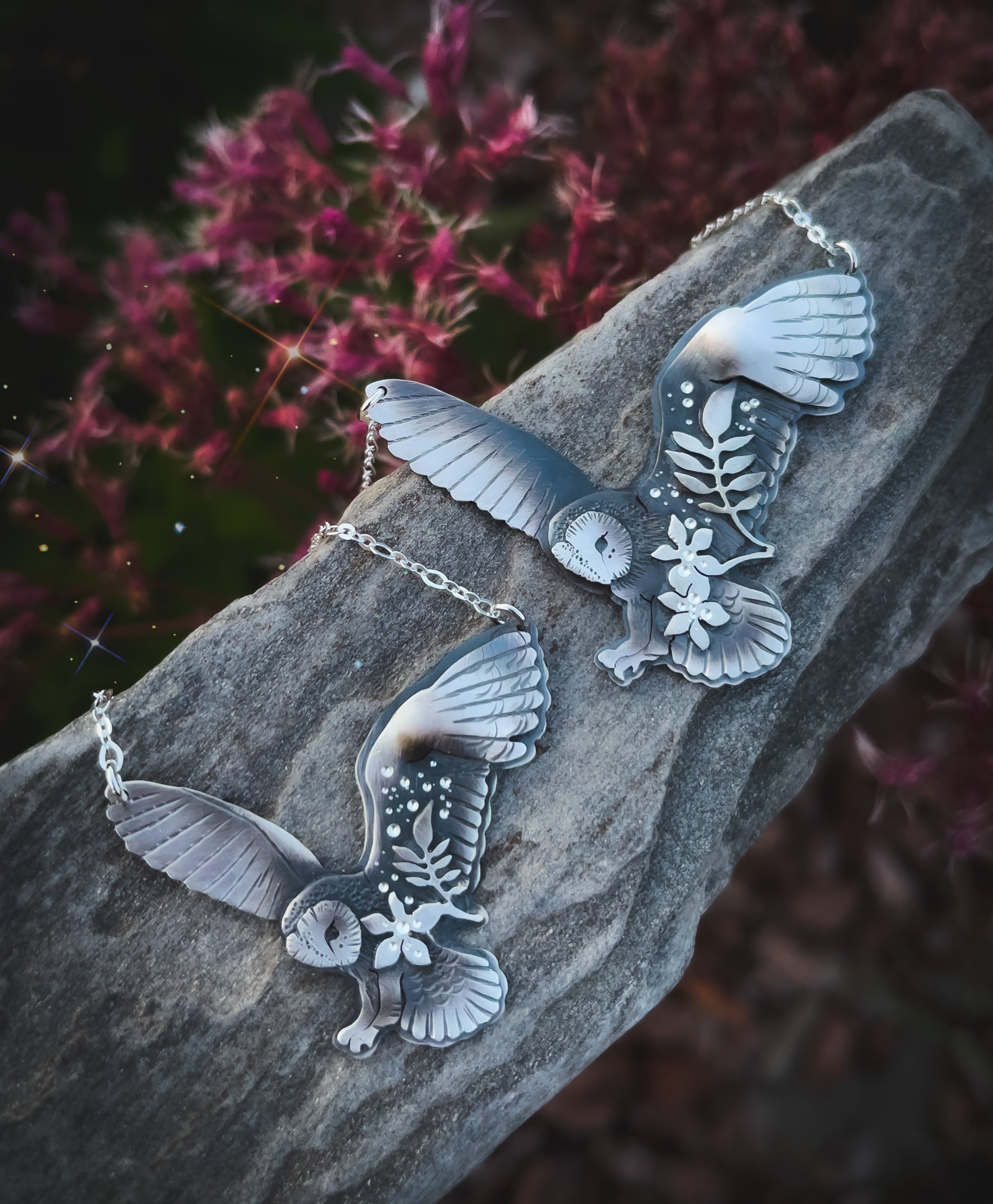 The Large Barn Owl Necklace - Totem Owl Necklace