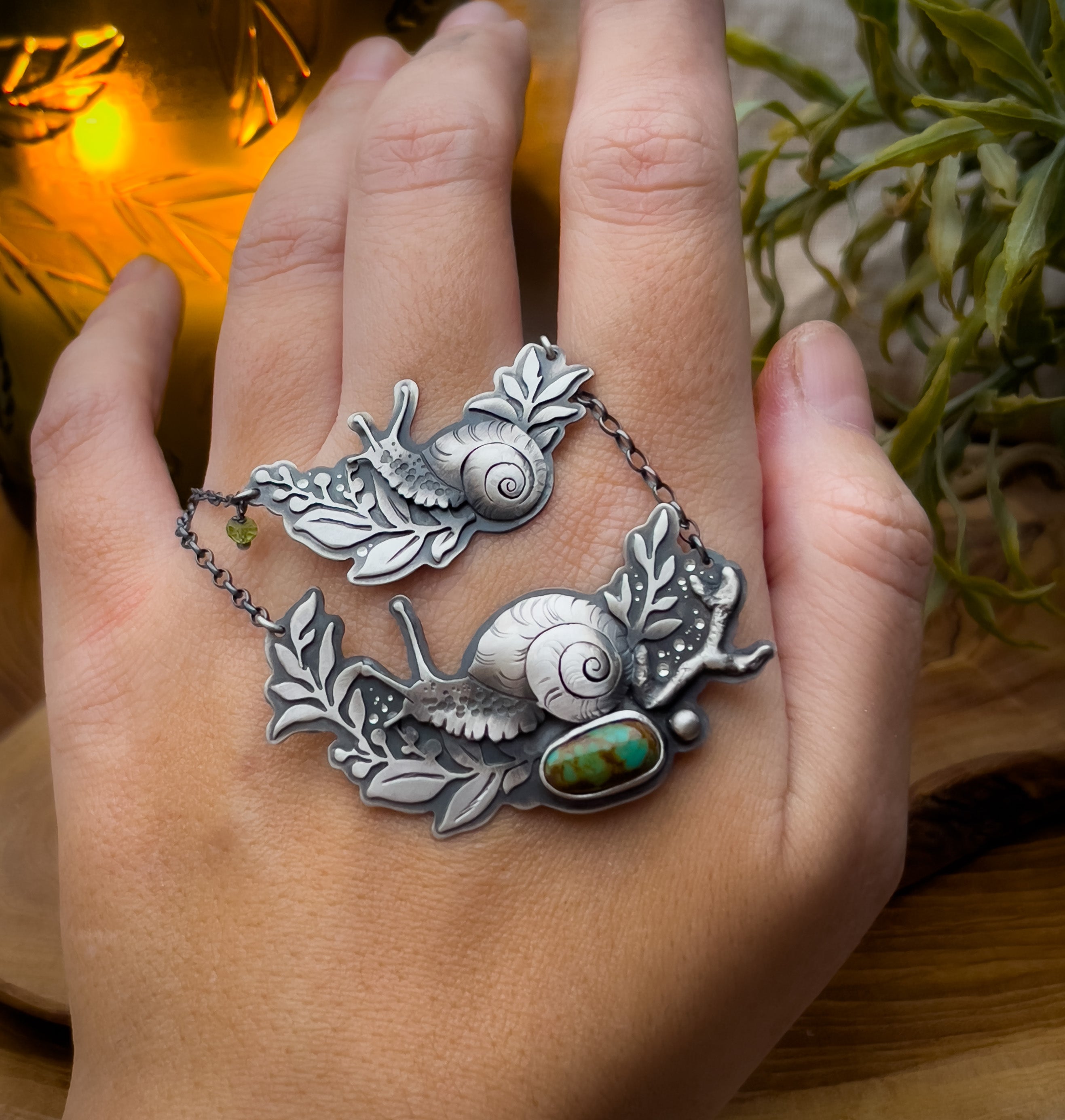 The Spring Snail Necklace & Turquoise