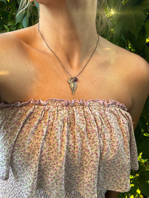 The Barn Owl & Amethyst Necklace