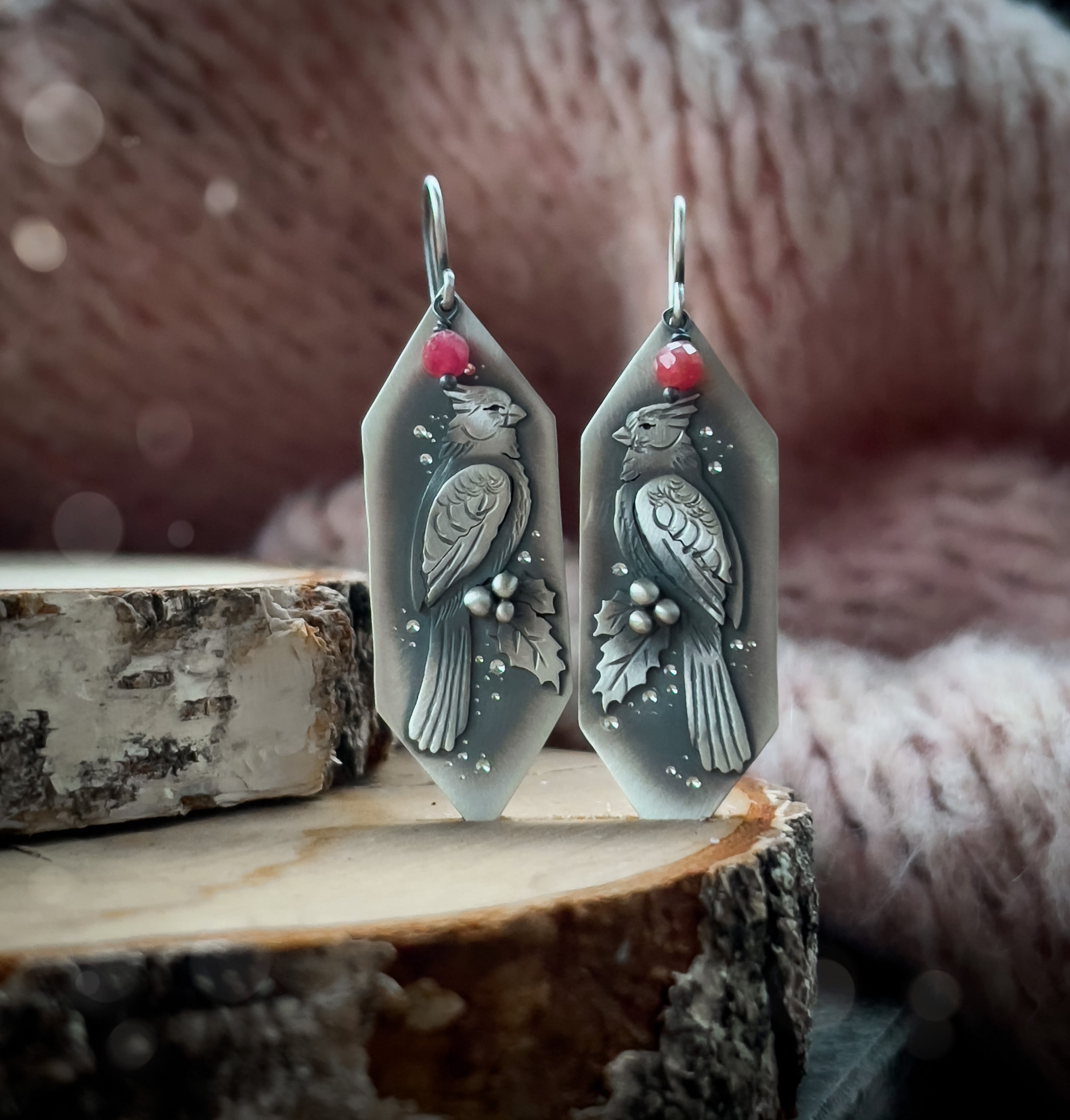 The Red Cardinal Earrings