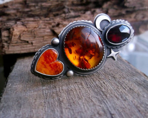 Amber Moon Ring - 6.5 US