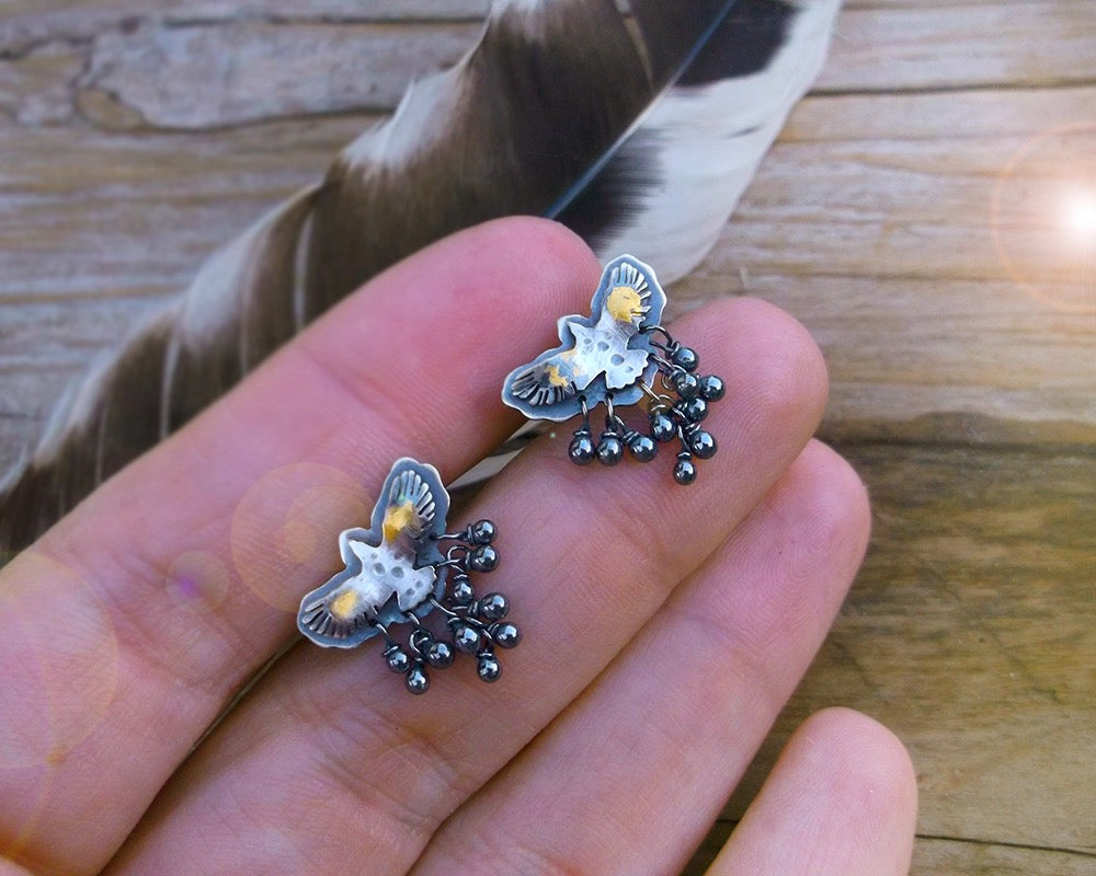 Sacred Wings Stud Earrings - Eagle Keum Boo Dainty Earrings
