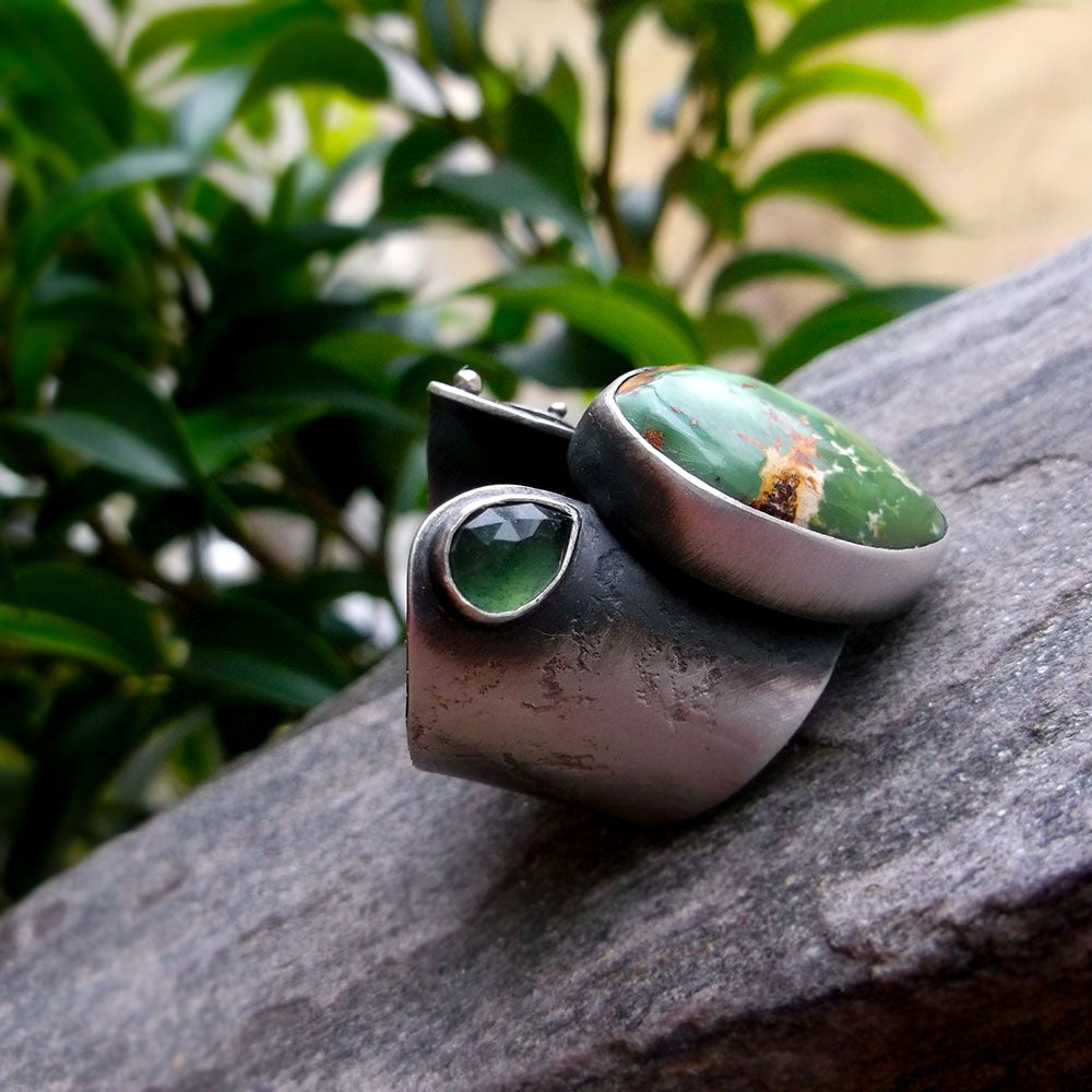 SALE: Woodland Ring - Royston Turquoise & Serpentine Ring