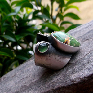 SALE: Woodland Ring - Royston Turquoise & Serpentine Ring