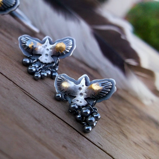 Sacred Wings Stud Earrings - Eagle Keum Boo Dainty Earrings