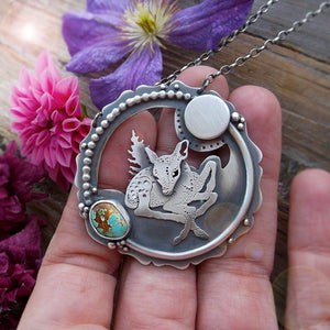 Baby Deer Necklace - Bambi Royston Turquoise Necklace