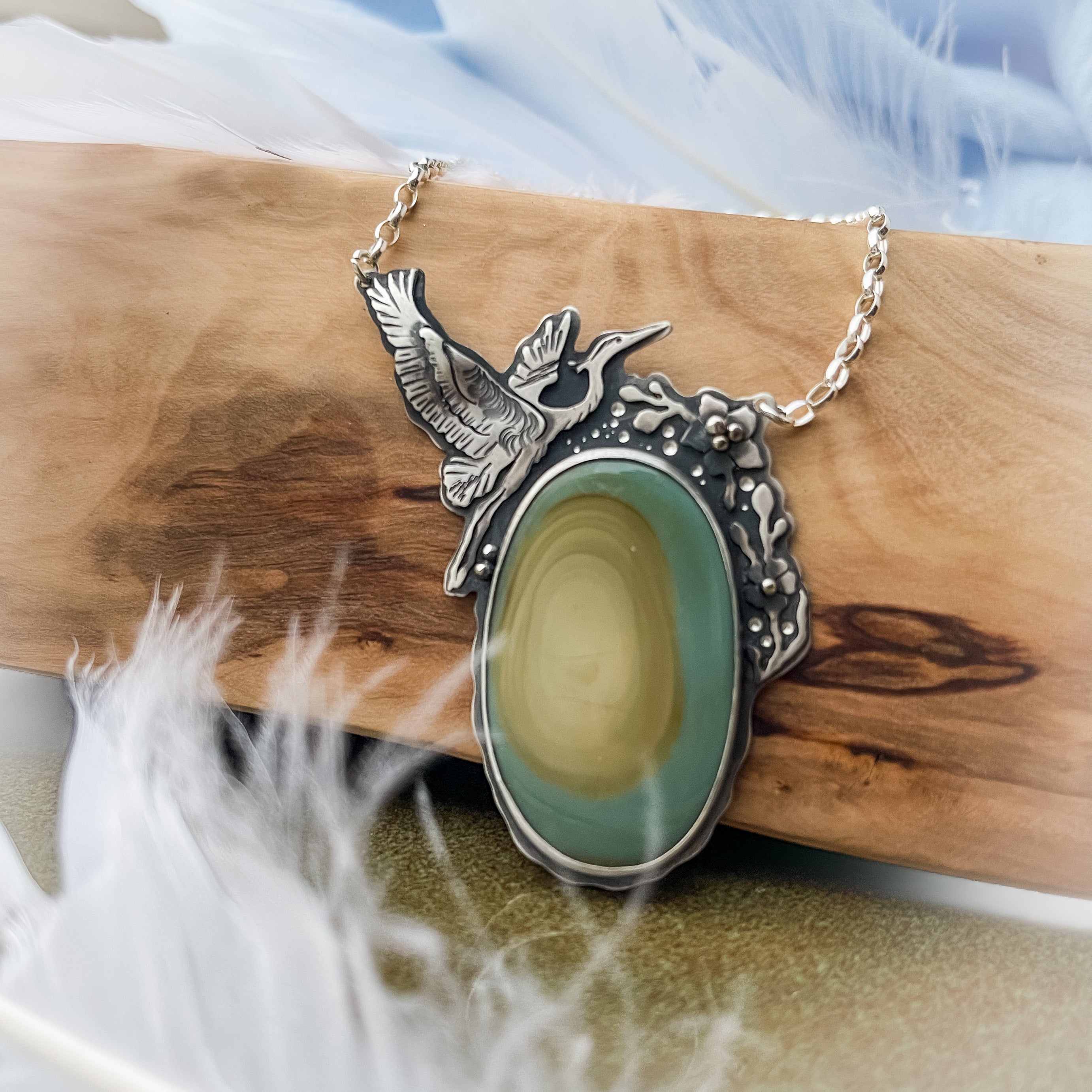 The Spring Heron Necklace I
