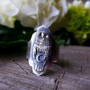 The Barred Owl Ring 8.5 US