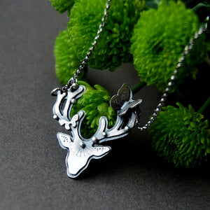 Tribe Song Necklace -Metalsmithed Deer Necklace