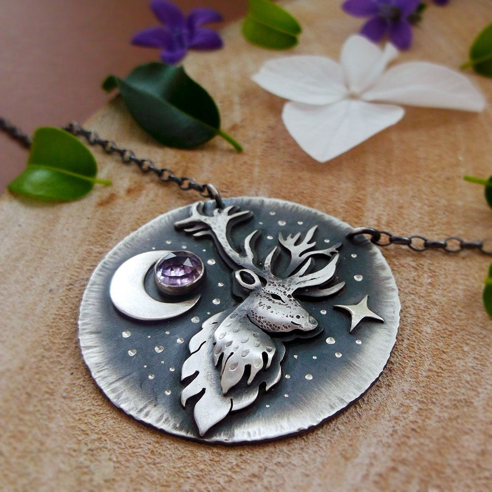 The Deer Amethyst Necklace