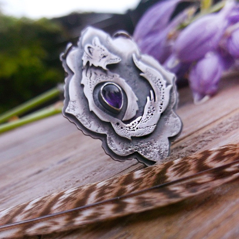 Fox & Amethyst Necklace