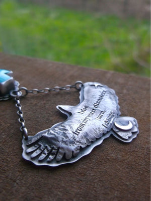 I Rise - Sterling Eagle Necklace with Turquoise