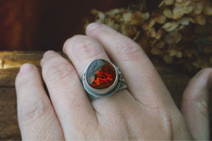 Amber Medicine Ring- Cognac Amber