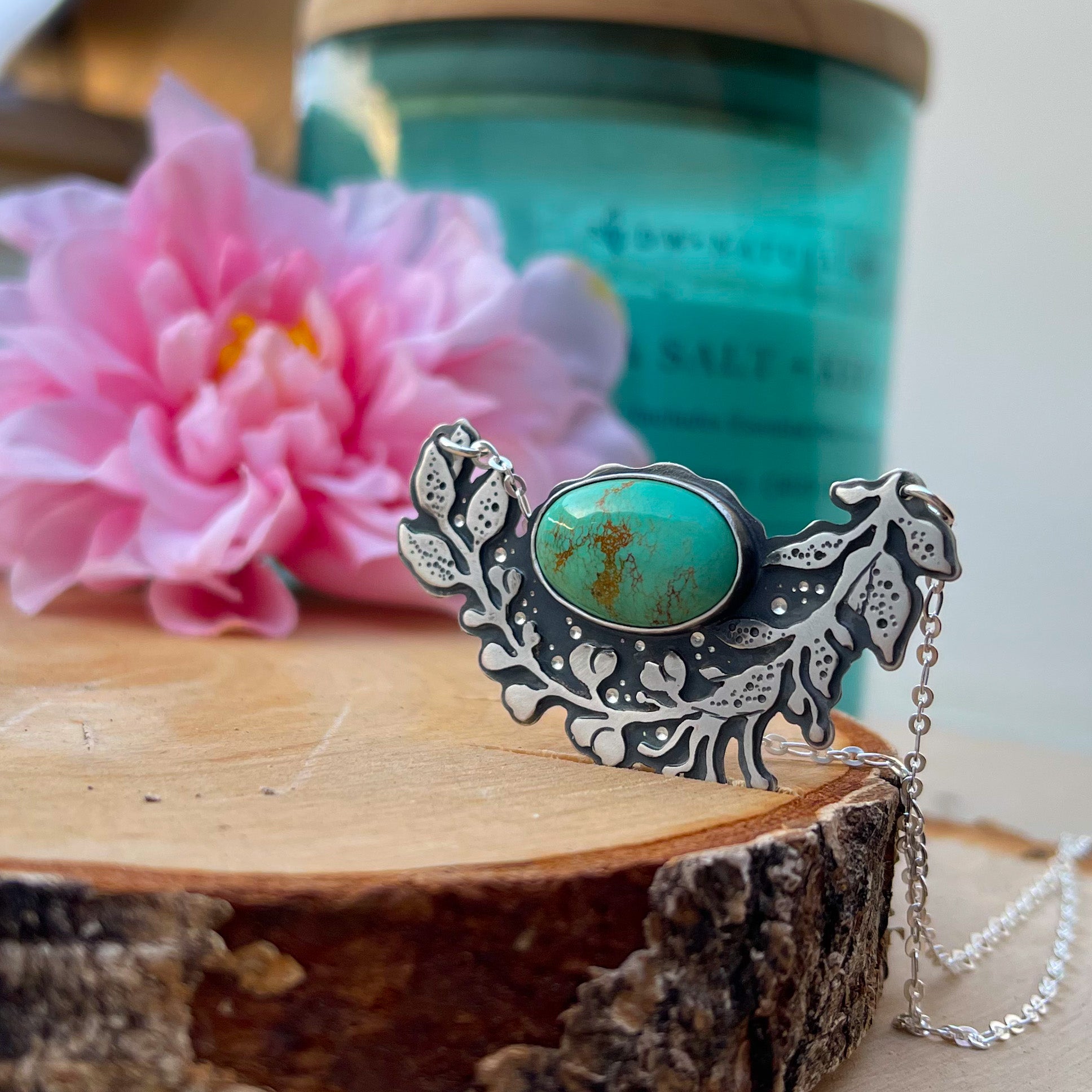 Flora Arc Necklace with Turquoise