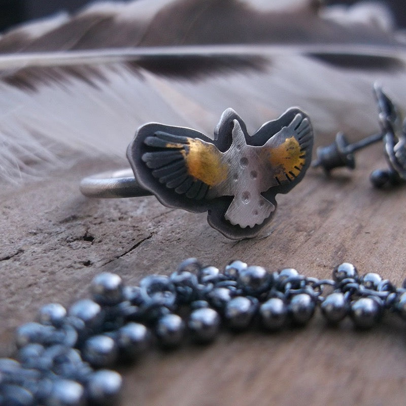 Sacred Wings Ring - Eagle Keum Boo Stackable Ring