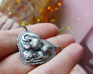 Friends Necklace - Cats, Moon and Stars Necklace