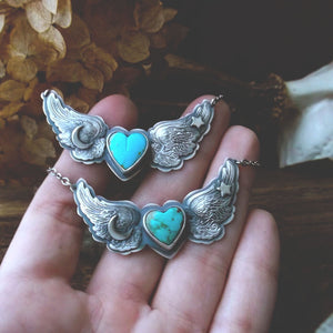 The Wings Necklace - Sterling Silver Turquoise Necklace